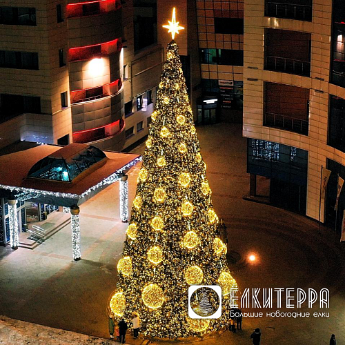 Искусственная уличная елка 8 метров с комплектом оформления Феерия